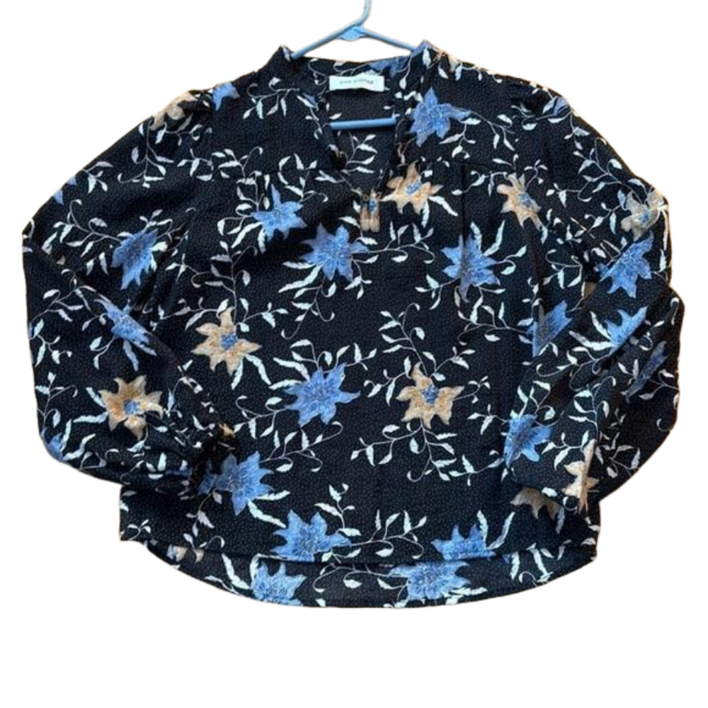 Sofie Schnoor Big Floral Print Viscose Blend Puff Sleeves Top